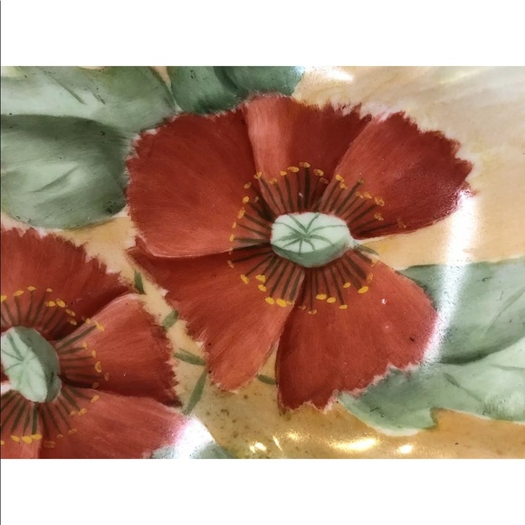 Dish over 100 years old! Bowl RC Moliere Bavaria Red Gold Leaves Flowers ANTIQUE - Picture 8 of 12